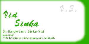 vid sinka business card